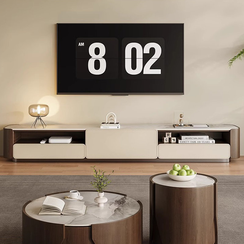 Meuble télé créatif en cuir massif, 78.74"