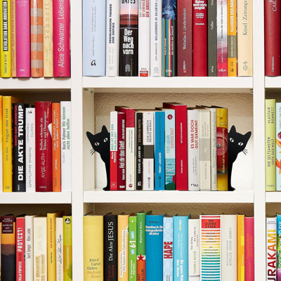 Metal Bookends Cute Cat Book Ends For Shelves Bookshelf Decorative Objects Home Office Desk Bookshelf Decor Cat Lover Gifts For Women