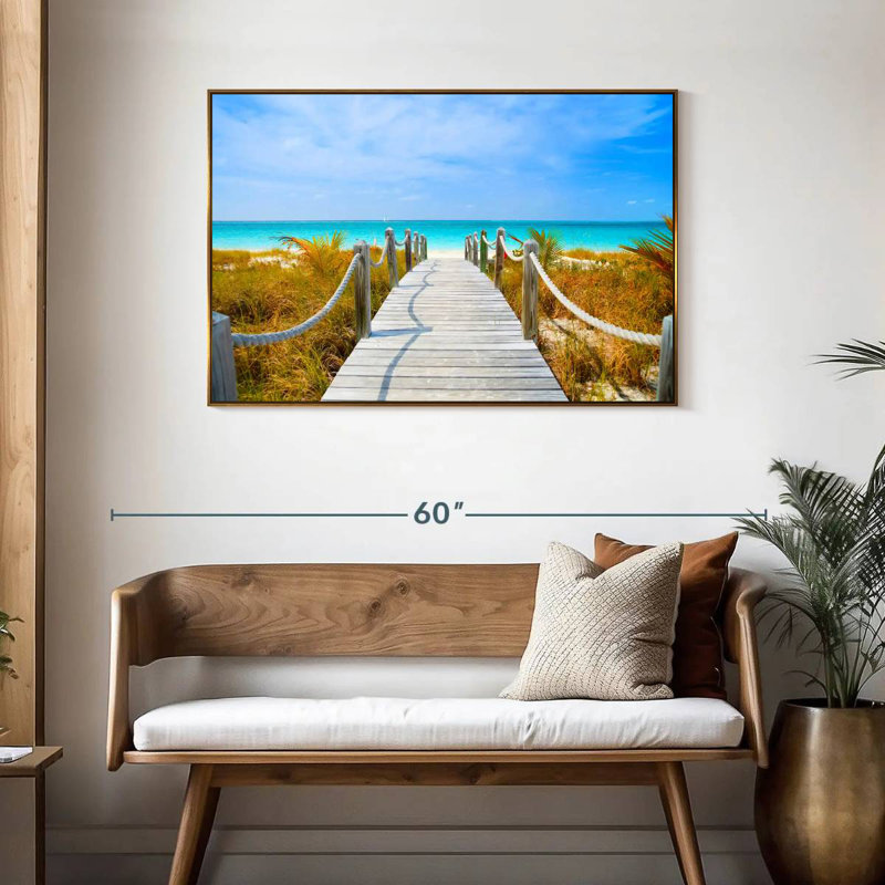 Passerelle Turks and Caicos, Cadre flottant doré, 43 po x 29 po