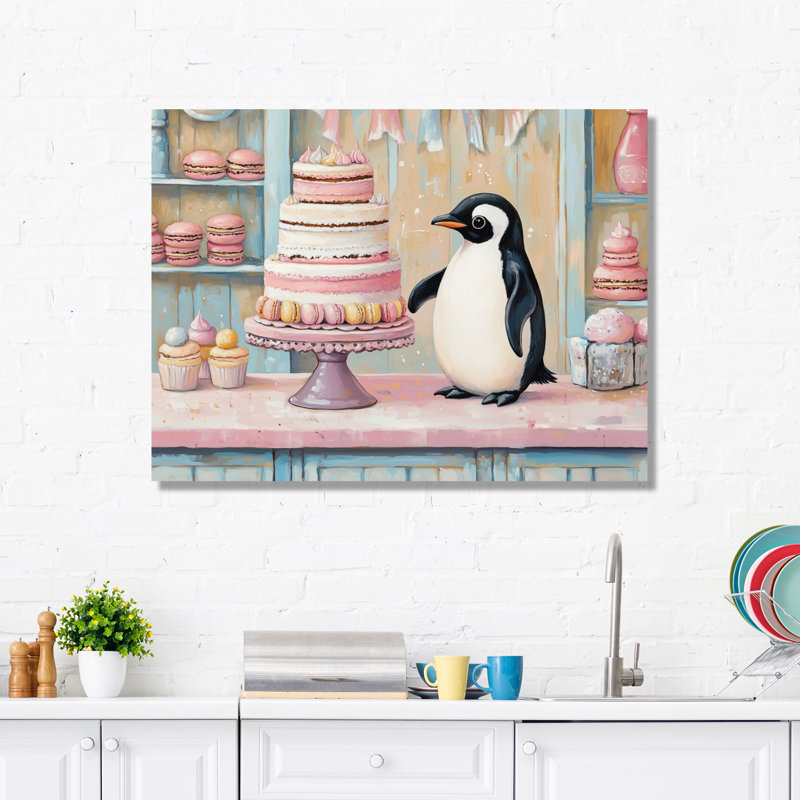 Comptoir à gâteaux en sucre - Impression sur toile Pingouin, H 34 po x l 44 po, Toile tendue