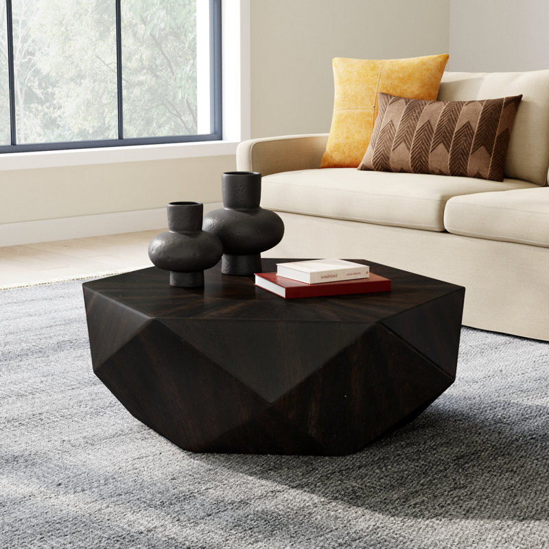Kane Single Coffee Table, Worn Black, 14" H x 40" L x 40" W