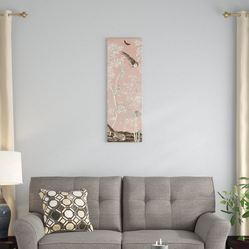 «Blush Chinoiserie II», impression sur toile, H 60 po x l 20 po x P 1,5 po, Toile tendue