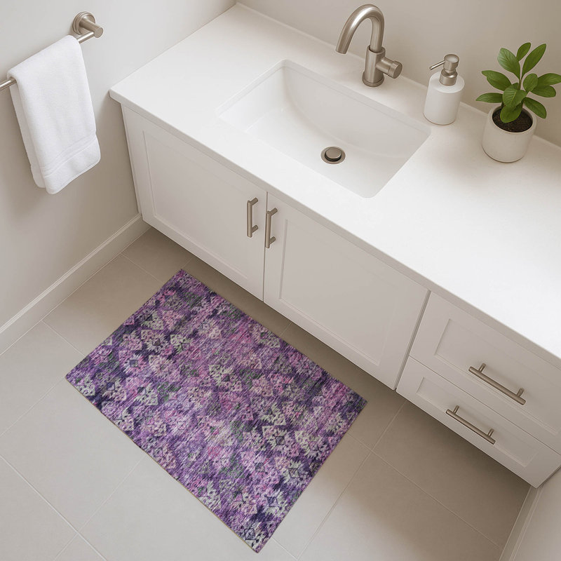 Premium Machine Washable Marasco AMF1637 Diamonds Rug, Rectangle 1'8" x 2'6"