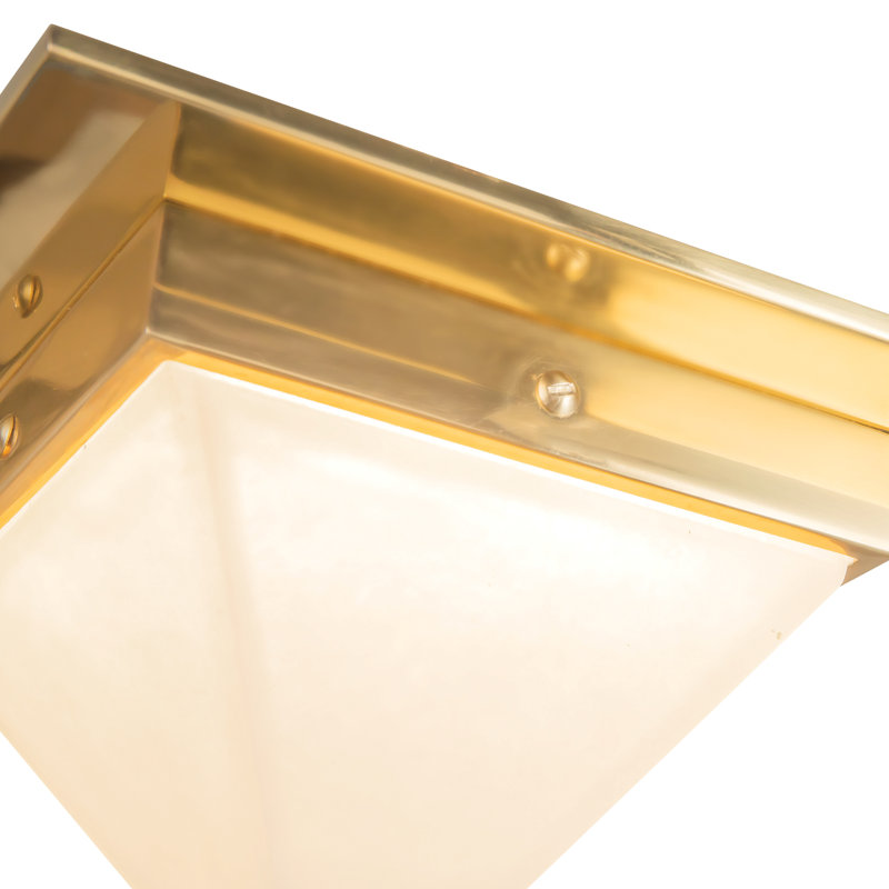 Mineral 8-in Brass Flush Mount, Brass, Alabaster