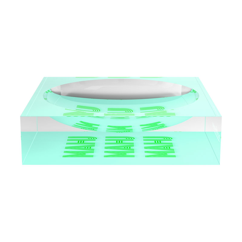 Mahjong Square Abstract Decorative Tray, 8"W x 8"D x 2"H, Green