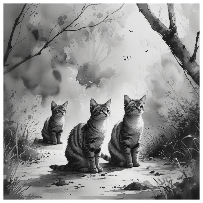 Tapis de bain Three Tabby Cats, L 34 po x L 21 po