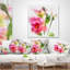 Coussin décoratif imprimé à la main fleur d'aquarelle rose-29893599-29893597
