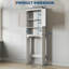 Armoire de rangement au-dessus de la toilette peu encombrante - portes doubles, tablettes réglables, compartiment ouvert - Organisateur de salle de bain pour petites salles de bain - Assemblage facile - Blanc