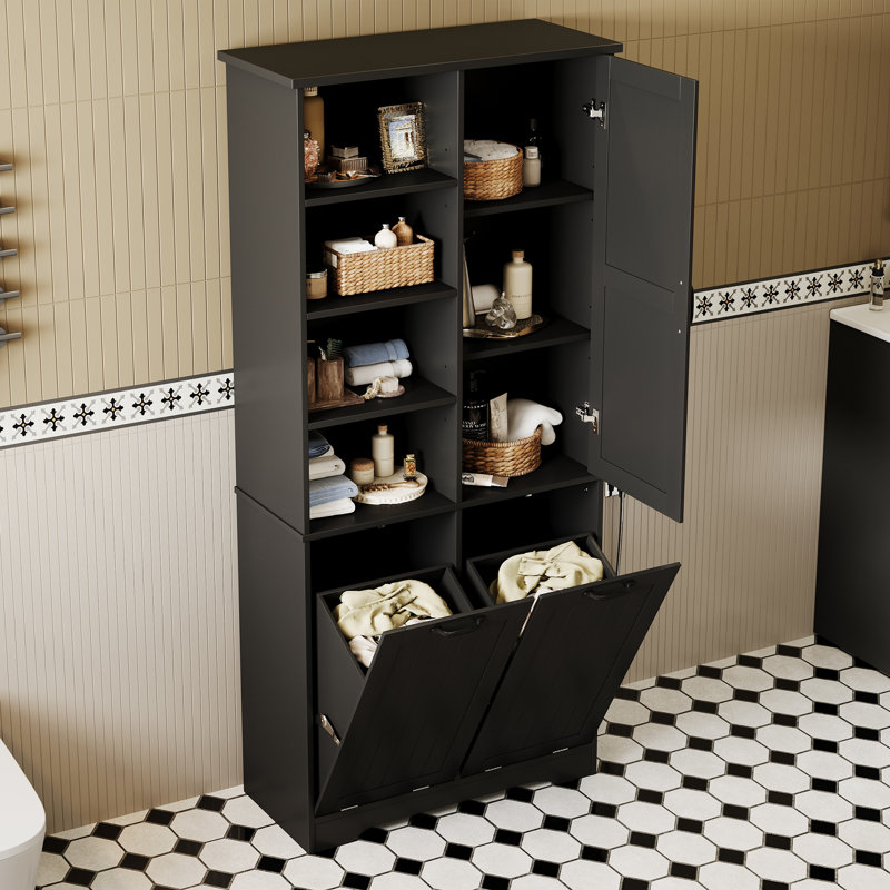 Freestanding Bathroom Cabinet, Black
