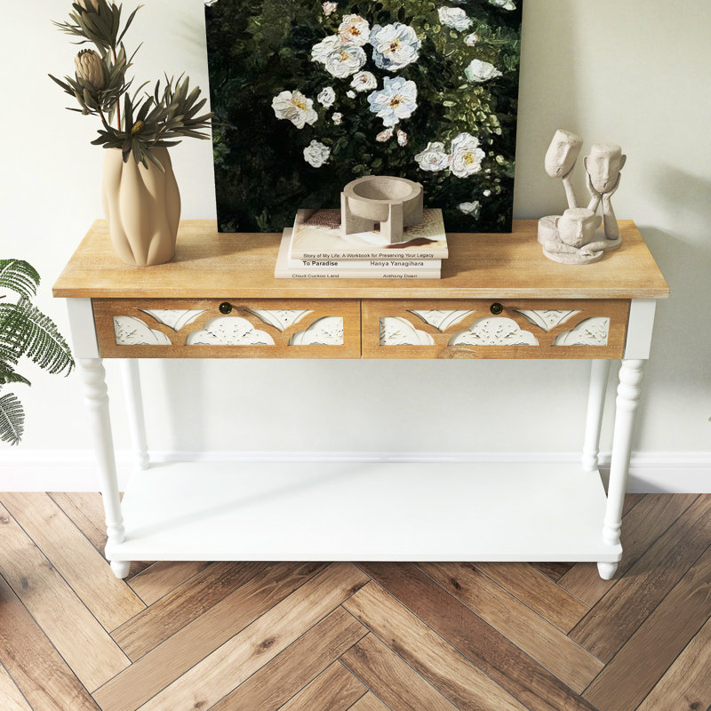 Console antique avec tiroirs