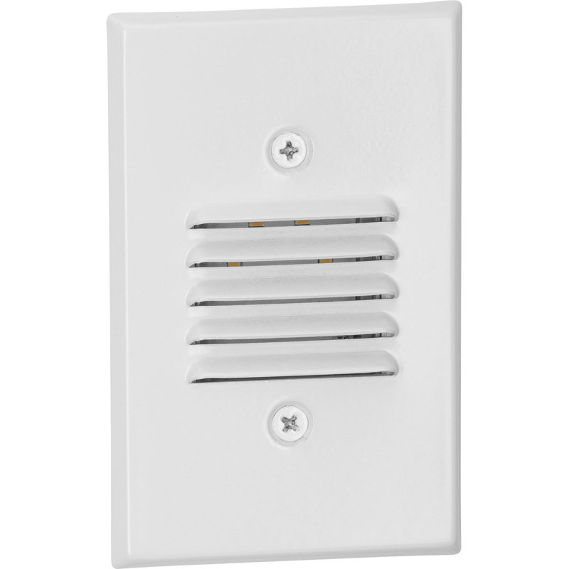 Satin White Dimmable LED Step Light with Louvered Face
