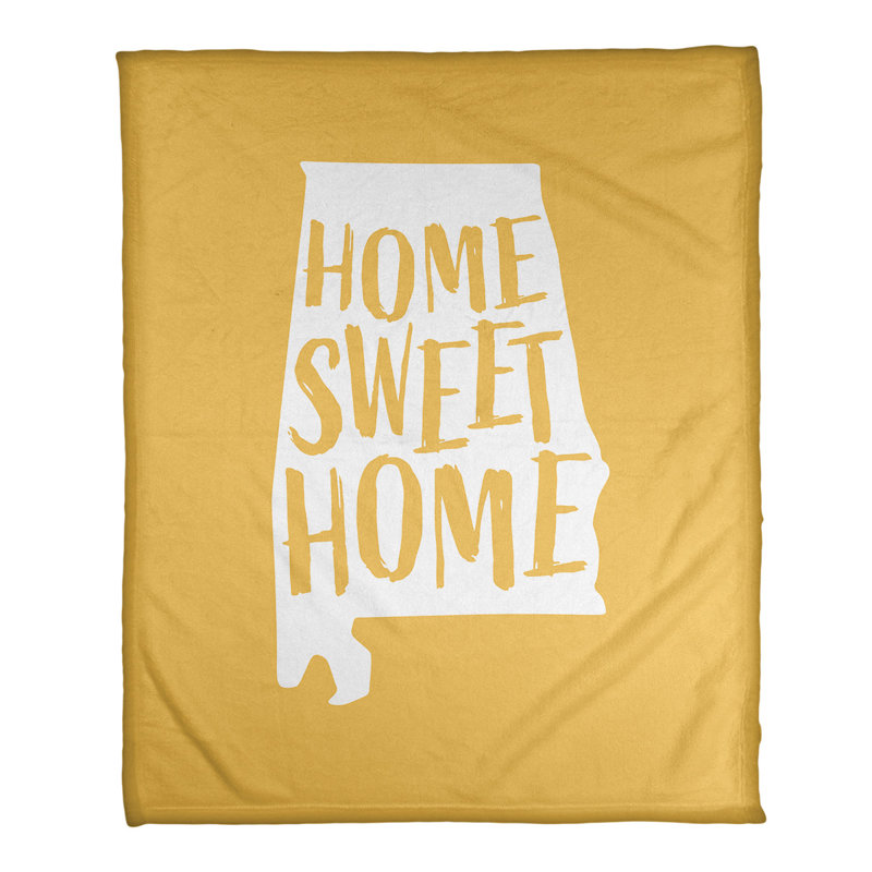 Jeté polaire à la maison alabama, l 62,5 po x L 82,5 po, Jaune