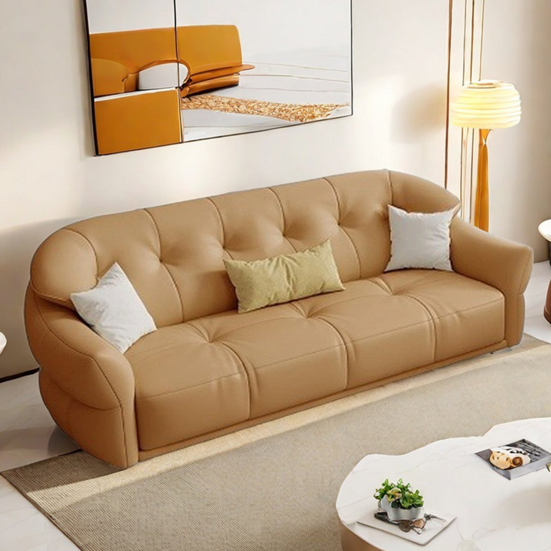 Canapé nordique simple de style crème pour petite famille, H 35,43 po x l 86,61 po x P 39,37 po, 3
