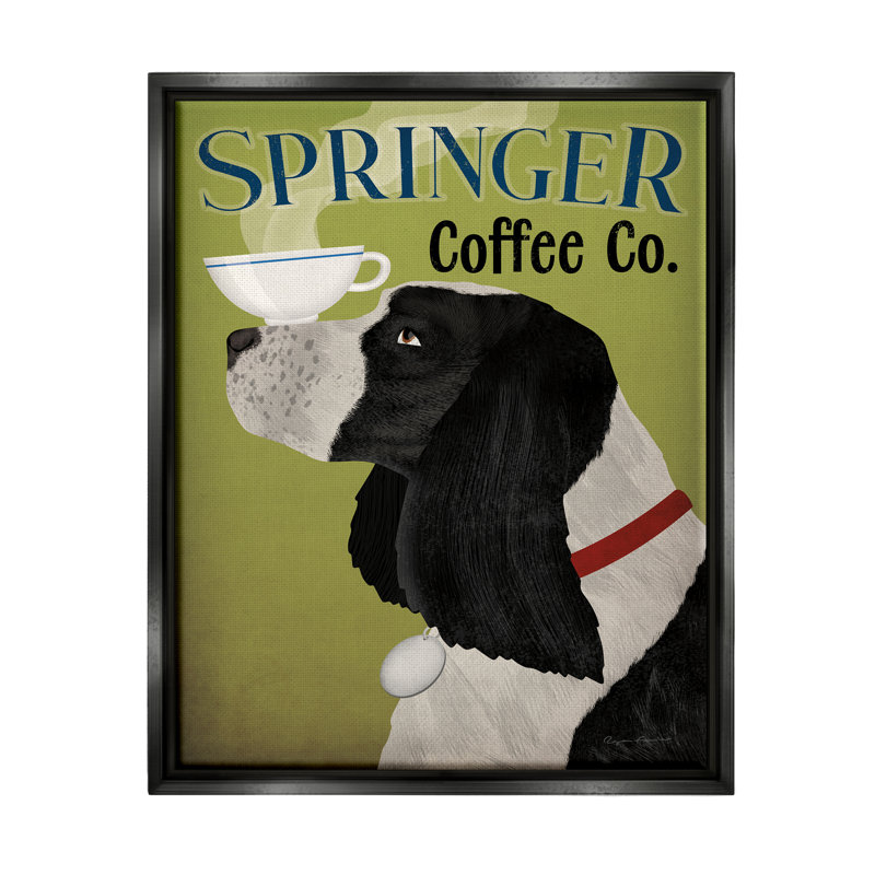 Publicité Springer Coffee par Ryan Fowler, Cadre flottant noir de jais, H 21 po x l 17 po x P 1,7 po