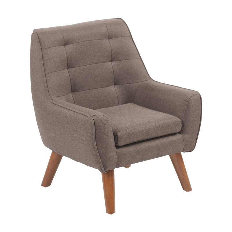 ECR4Kids Ezra Toddler Upholstered Accent Chair with Wooden Leg, Kids Furniture, Raisin