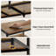 Support pour mini-réfrigérateur de 104 cm avec étagères réglables, support pour four à micro-ondes à 4 niveaux, tablette de cuisine, brun rustique
