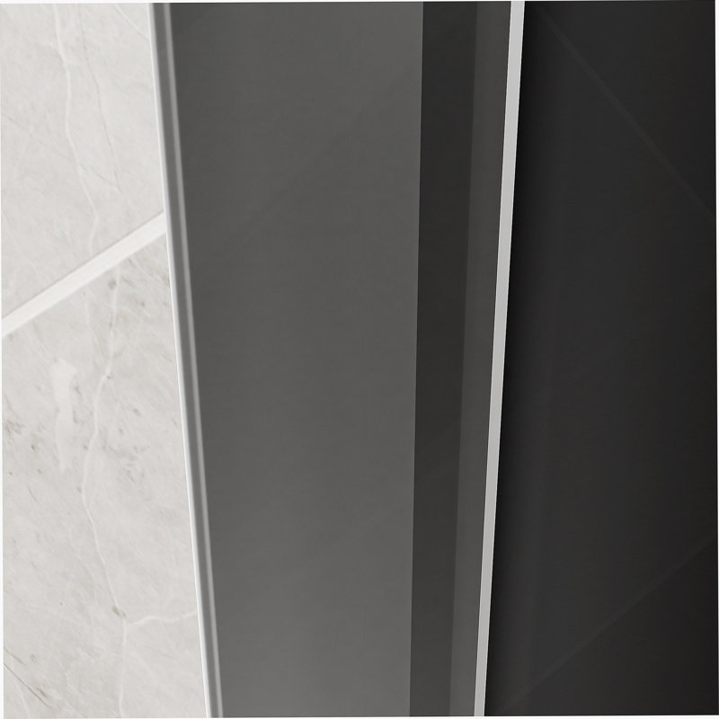 Aluminum Frame Double Sliding Shower Door, Tempered Glass Shower Door With Explosion-Proof Film And Stainless Steel Handles