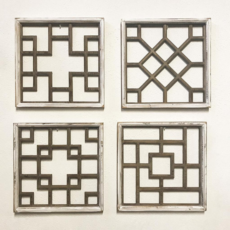 Décoration murale géométrique en bois