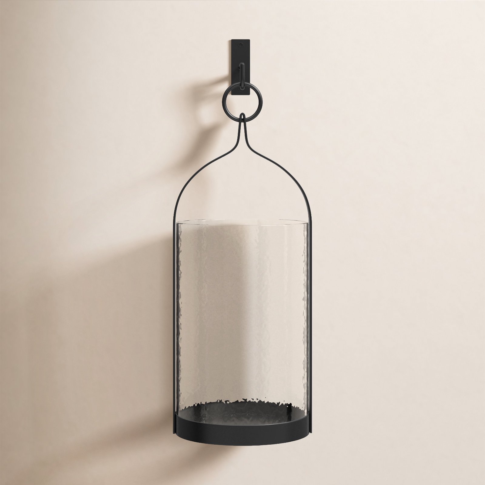 Iron Wall Lantern Candle Holder, 15.25" H x 6.5" W x 6.5" D