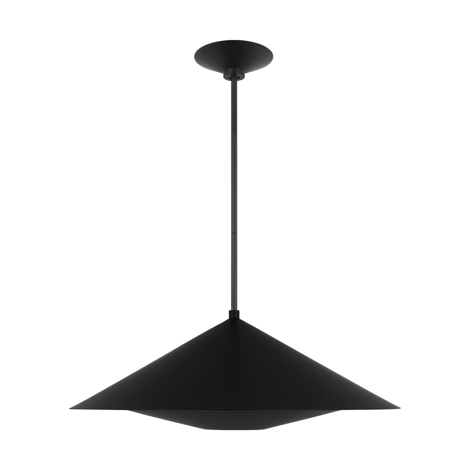 Dimmable Single Light Pendant, Midnight Black, 63.25" H x 24" W x 24" D
