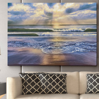« calmeing sea » par mike calascibetta, reproduction de photo sur toile tendue encadrée