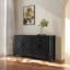 Buffet de rangement autoportant pour bureau avec 4 portes - Blanc
