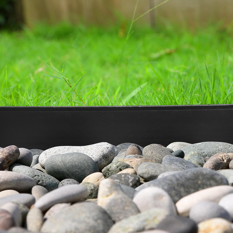 5cm H x 2000cm W Polypropylene Plastic Lawn Edging, Black