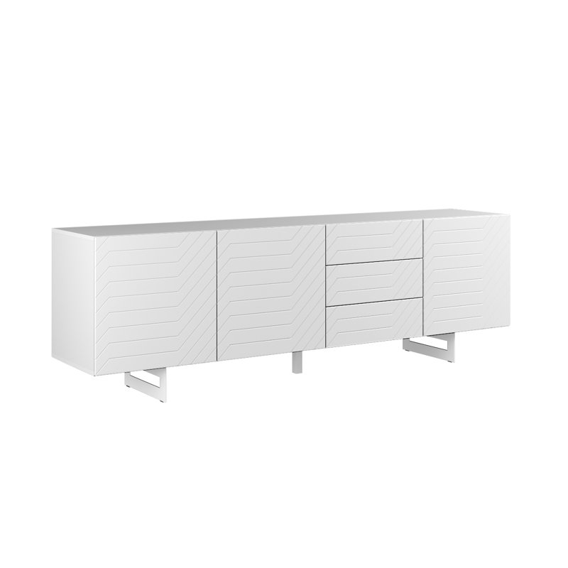 Fumihiko 220cm Sideboard, White/White