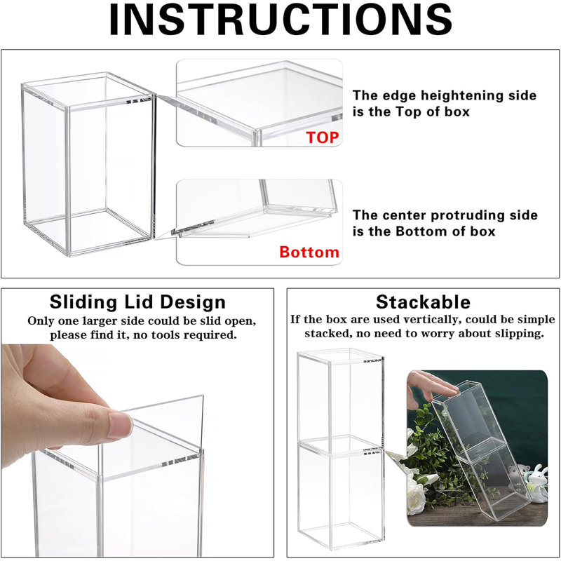 2-pack Clear Acrylic Display Cases