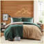 Ensemble d'édredon 3 pièces double / grand vert uni