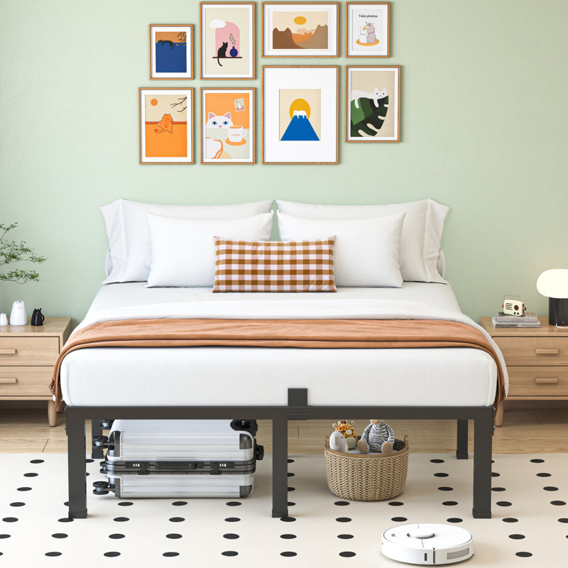 12 Inch Metal Platform Twin Size Bed Frames, Full, 14"