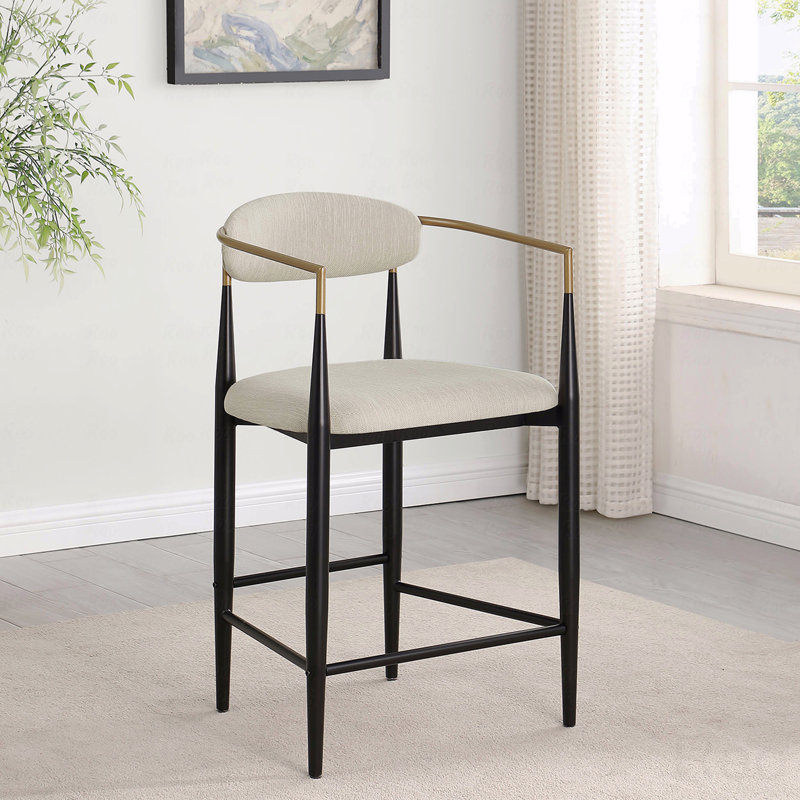 Chaise de comptoir revêtue de tissu (ensemble de 2)