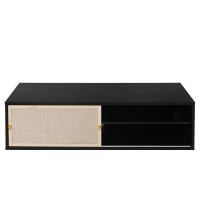 Wall Hanging Decorative Cabinet, Rattan TV Stand, Suitable For Living Room, Study, Bedroom
