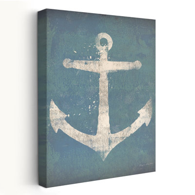 Anchor V2 - Anchor Blue Coastal Gray Art