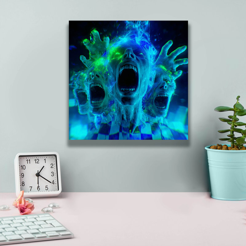  «Inner Demons» par Ann Klee, art mural sur toile, 12 po x 12 po, H 12 po x l 12 po