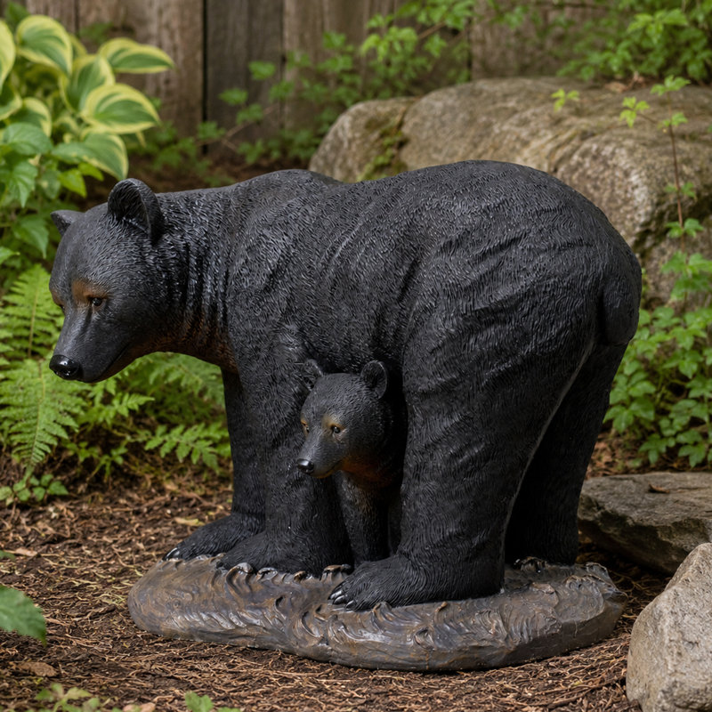 Bear with Cub Garden Statue