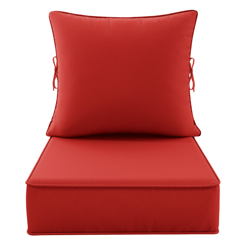 Outdoor 6.5" Thick Deep Seating Seat/Back Cushion, Crimson Red