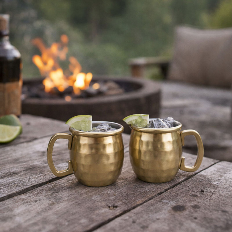 Houdini Mini Moscow Mule Mug Shot Cups, Set of 2, 3 Ounce