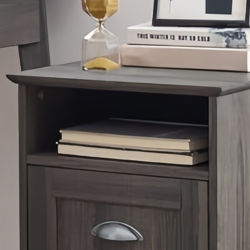 Cabral 1-Drawer Filing Cabinet - Vertical Letter Size Storage, Smoky Oak
