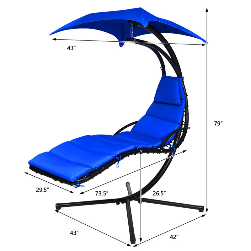 Chaise longue avec support Kelvin, Bleu marine