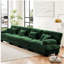 Canapé modulaire 4 places à assise profonde et canapé modulaire, canapé en chenille Canapé confortable pour salon, appartement, studio, bureau, vert chenille-1613294677