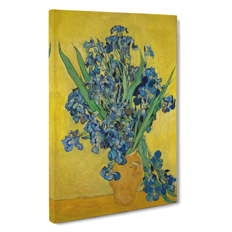 Iris Flowers In A Vase by Vincent Van Gogh - Wrapped Canvas, 76cm H x 50cm W x 3cm D