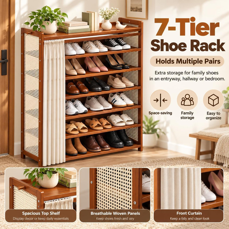 Shoe Rack 28 Pair Shoe Storage Cabinet