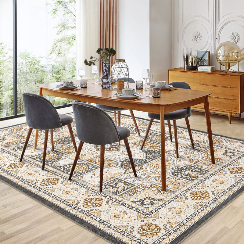 Tapis à motif géométrique Modern Modern, Jaune