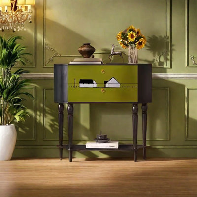 Walnut Wood Cabinet with Smooth Sliding Drawers