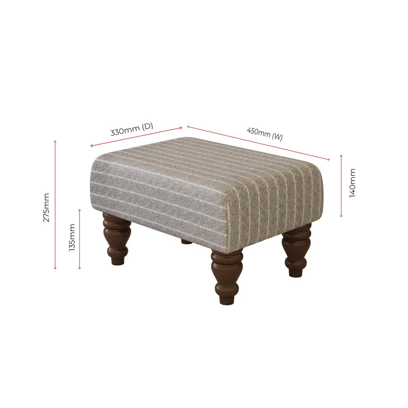 Autryville Wood Turned Leg - Pinstripe Wool, Mahogany, Marl Grey