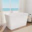 Petite baignoire rectangulaire autoportante moderne en acrylique de 47 po x 27 po avec siège intégré et antidérapante pour salle de bain compacte-64524318