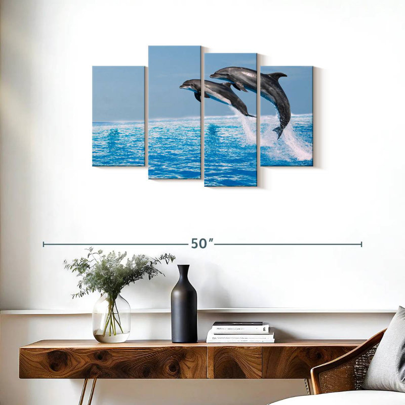 Brampt Two Leaping Dolphins, 22" H x 36" W