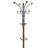 73 Inch Tall Chrome And Wood Coat Rack With Oak Finish, Durable And Stylish For Any Room-1493762664