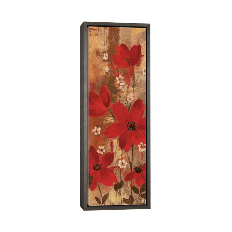 «Floral Symphony Red I» par Silvia Vassileva, reproduction d'art panoramique sur toile, H 60 po x l 20 po x P 1,5 po